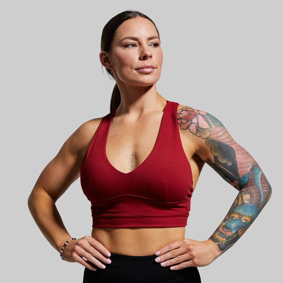 Double Cross Sports Bra - Wine (Medium - Large - XLarge)