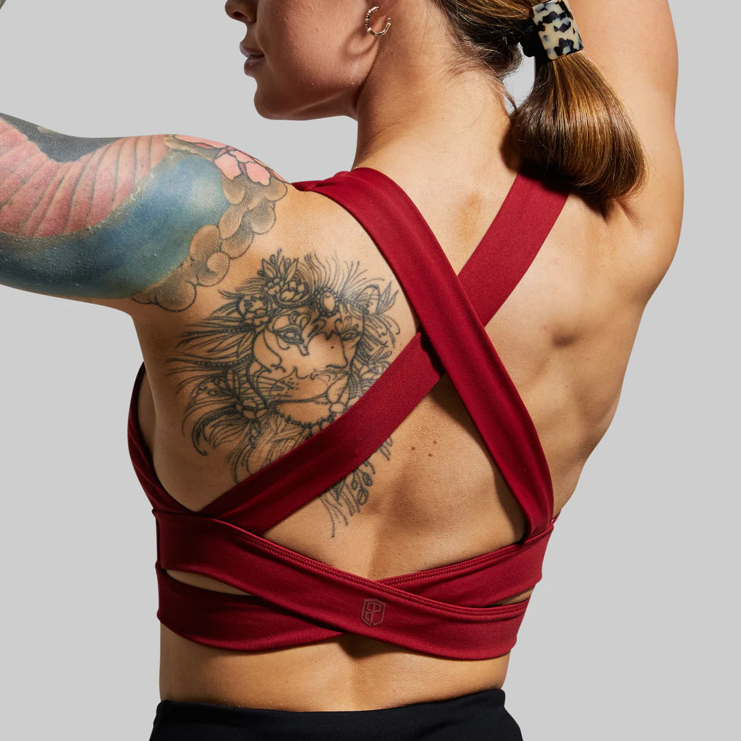 Double Cross Sports Bra - Wine (Medium - Large - XLarge)