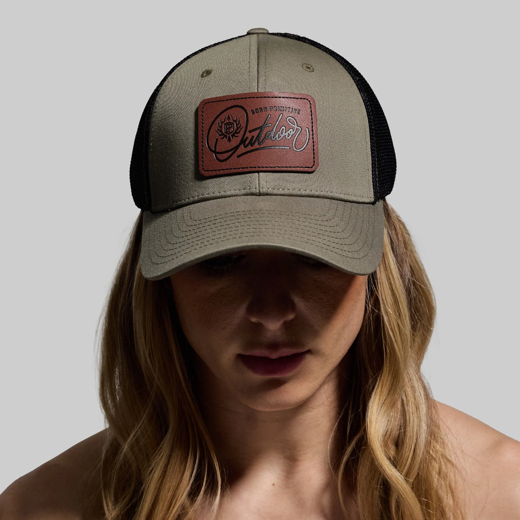 Outdoor Leather Patch FLEX Trucker Hat
