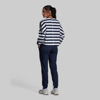 Lounge Lux Cropped Pullover - BP Navy Stripe
