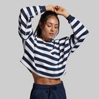Lounge Lux Cropped Pullover - BP Navy Stripe