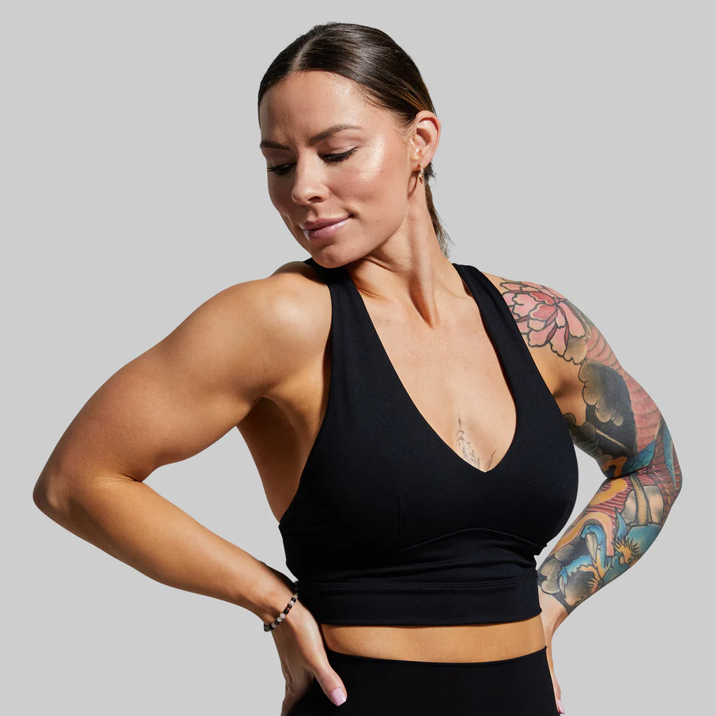 Double Cross Sports Bra - Black