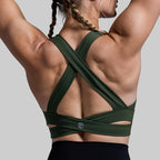 *OUTLET* Double Cross Sports Bra - Tactical Green