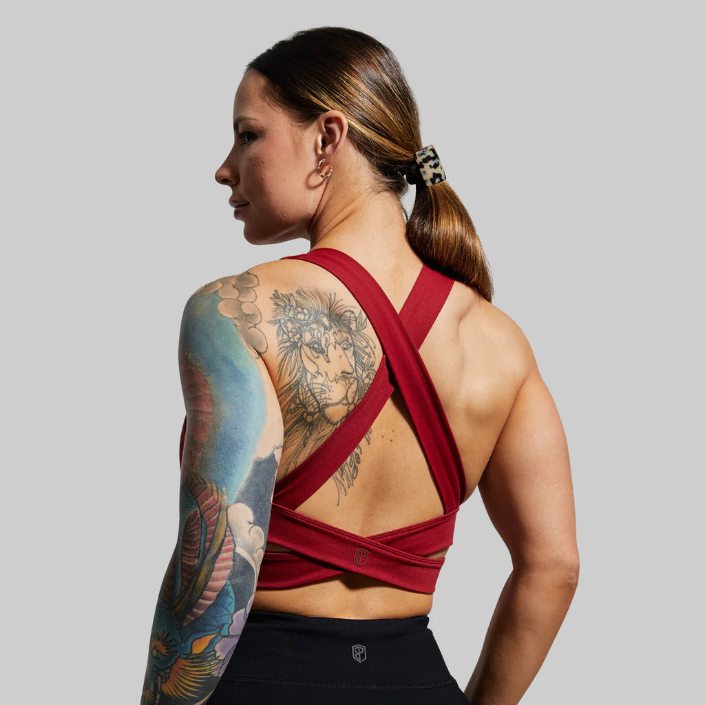 Double Cross Sports Bra - Wine (Medium - Large - XLarge)