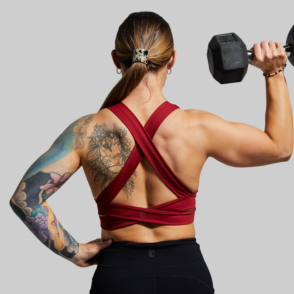 Double Cross Sports Bra - Wine (Medium - Large - XLarge)
