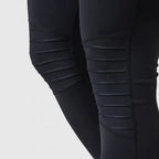 *Outlet* Pleated Moto Leggings - Black