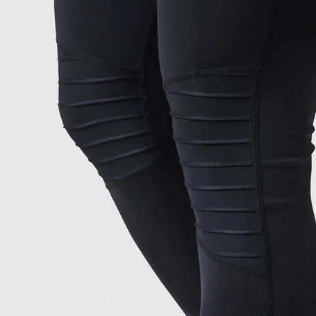 *Outlet* Pleated Moto Leggings - Black