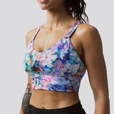 Milk and Muscles Nursing Sports Bra - Floral Refresh / Gold Digger
