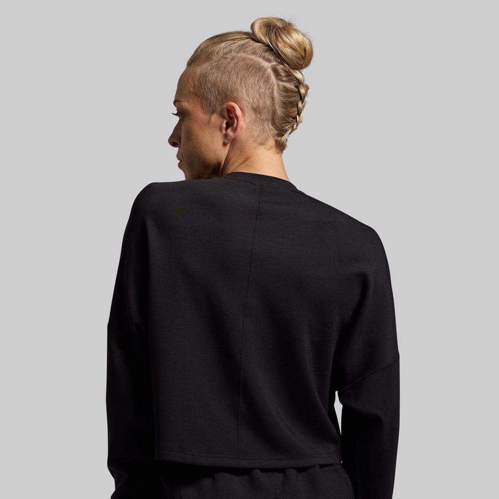 *Forpöntun* Lounge Lux Cropped Pullover - Black