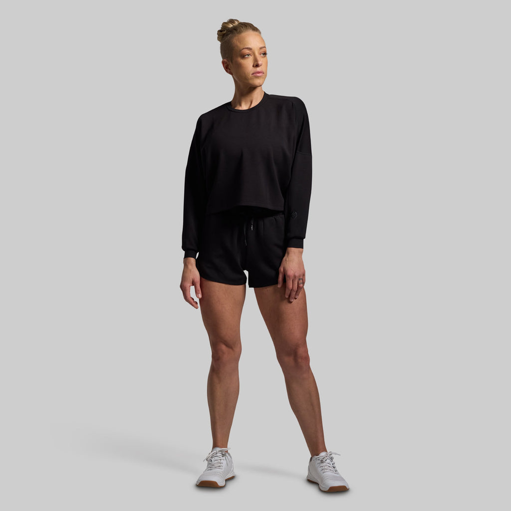 *Forpöntun* Lounge Lux Cropped Pullover - Black