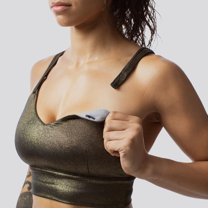 *Outlet* Milk and Muscles Nursing Sports Bra - Gold Digger