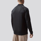 *Outlet* Men's Zip Neck Athleisure Long Sleeve - Svartur/Black