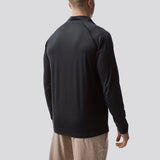 Men's Zip Neck Athleisure Long Sleeve - Svartur/Black