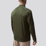 Men's Zip Neck Athleisure Long Sleeve - Grænn/Tactical Green