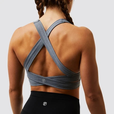 Double Cross Sports Bra - Vintage Grey