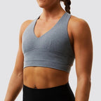 *Outlet* Double Cross Sports Bra - Vintage Grey