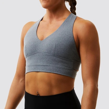 Double Cross Sports Bra - Vintage Grey