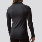 *Outlet* Women's Zip Neck Athleisure Long Sleeve - Black