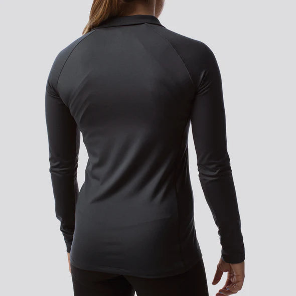 *Outlet* Women's Zip Neck Athleisure Long Sleeve - Black