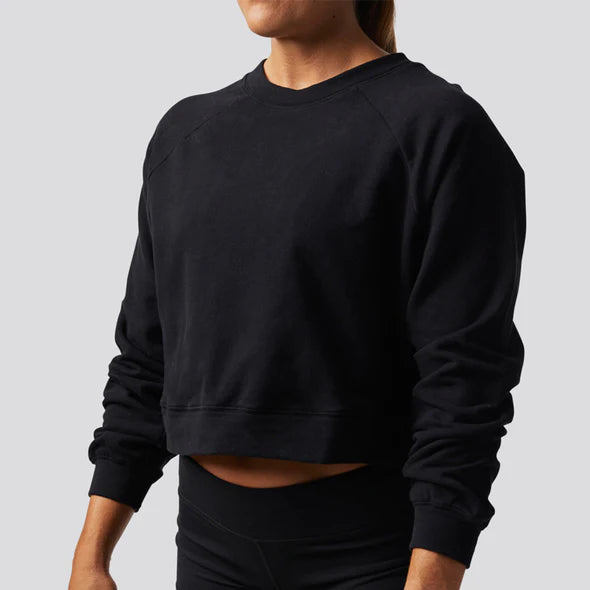 *Outlet* Unmatched Cropped Crew Sweatshirt