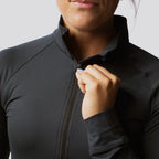 *Outlet* Women's Zip Neck Athleisure Long Sleeve - Black